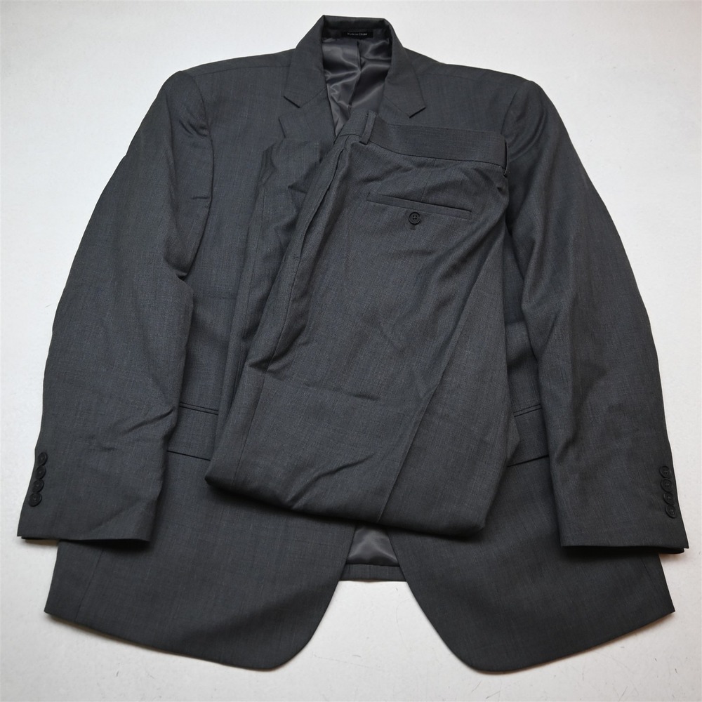 Pronto Uomo 46R 38x30 Gray Wool Mens Jacket Pants Suit